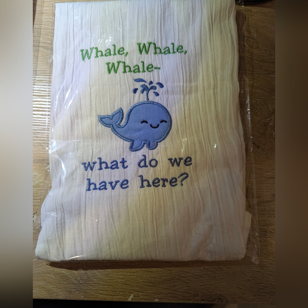 Cute Whale Themed Tea Towel